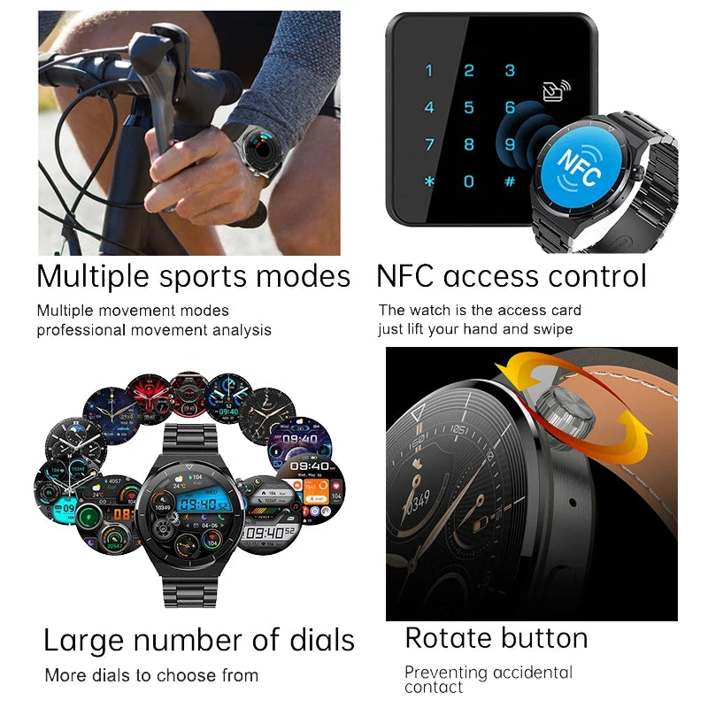 For Huawei GT3 Pro Smart Watch Men AMOLED 390*390 HD Screen Heart Rate NFC Bluetooth Call IP68 Waterproof SmartWatch 2024 New