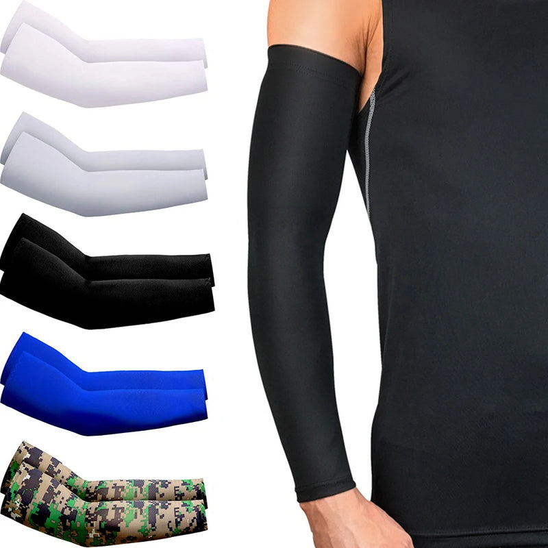 2Pcs Unisex Resfriamento Braço Mangas Capa Esportes Corrida UV Proteção Solar Ao Ar Livre Homens Pesca Ciclismo Mangas para Esconder Tatuagens