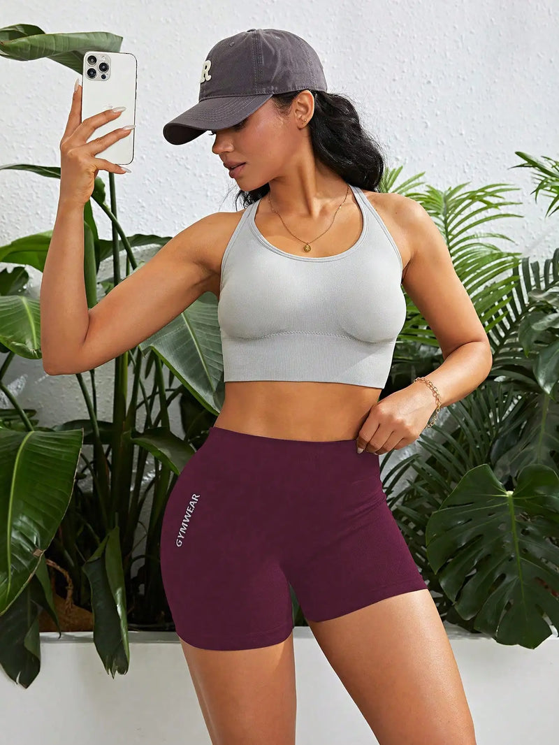 Shorts de Fitness Feminino Apertado Ciclismo Yoga Calças Esportivas Respiráveis Cintura Alta