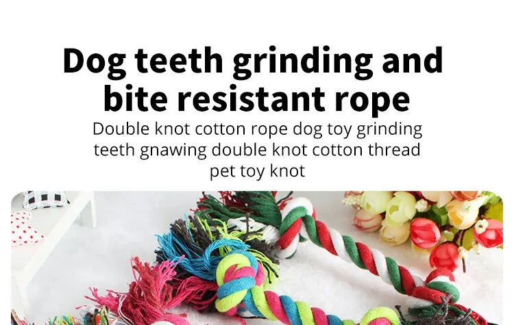 Brinquedo para cachorro Pet Molar Mordida-resistente Algodão Corda Nó para Cachorro Pequeno Filhote Aliviando Dentes de Limpeza Congestionados Brinquedos de Mastigar para Animais de Estimação