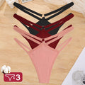 3PCS Calcinhas Cintura Baixa Sexy Elástico Tangas Lingerie Respirável